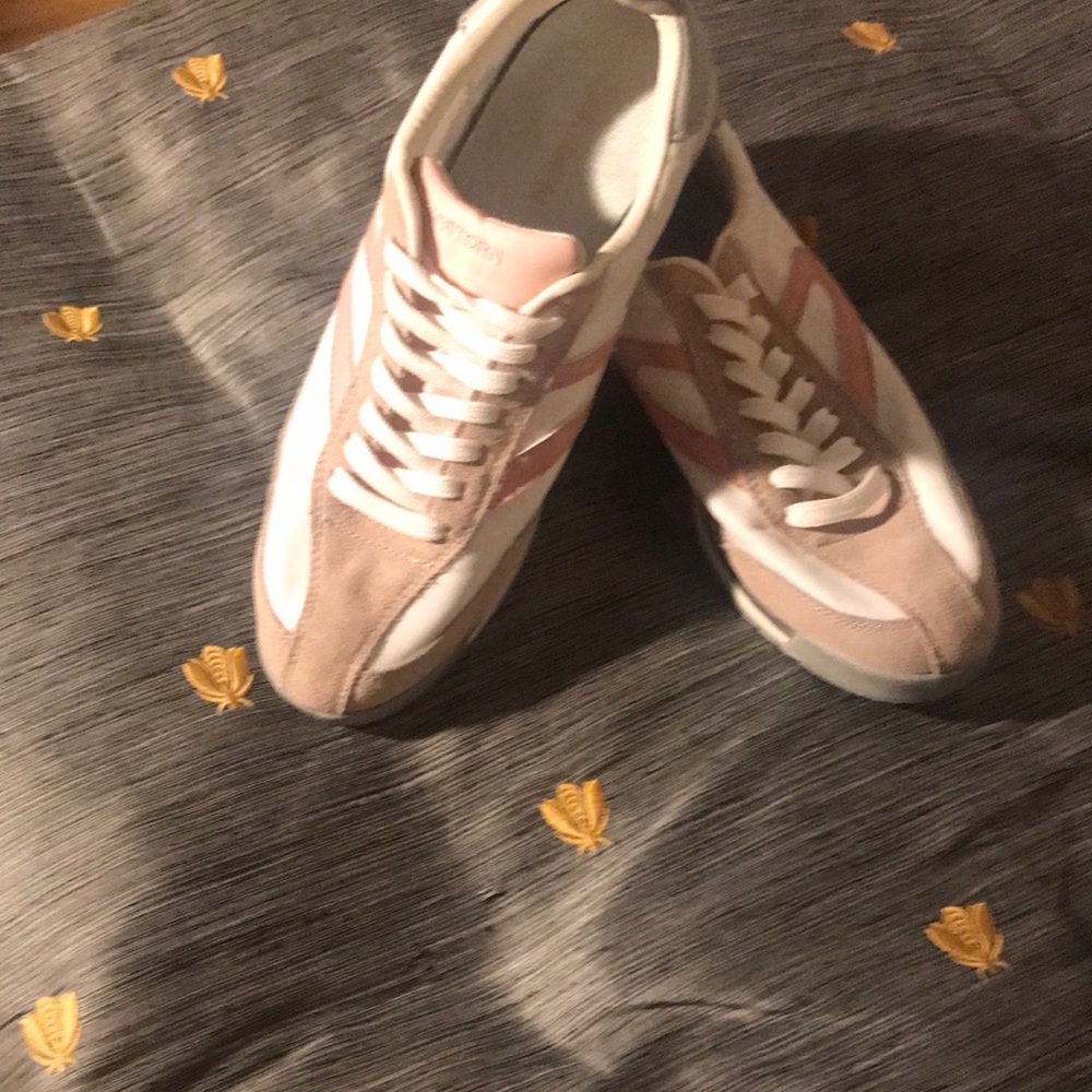 Women's Pink and White Sneakers